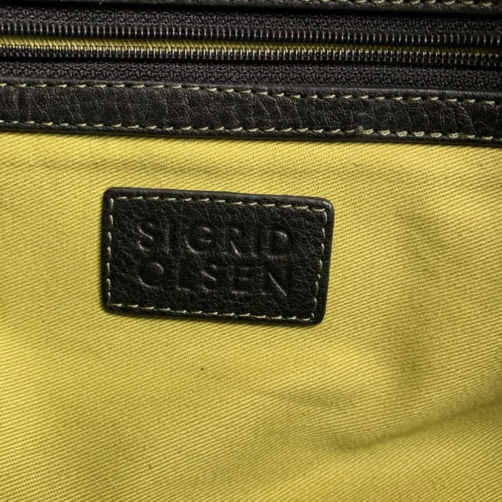 Sigrid Olson Black Leather Purse Handles Bag Soft Leather